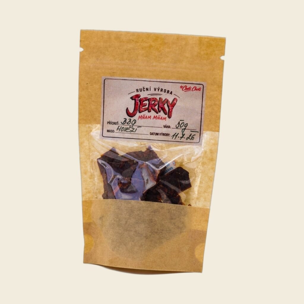 Sáček sušeného hovězího jerky s příchutí BBQ