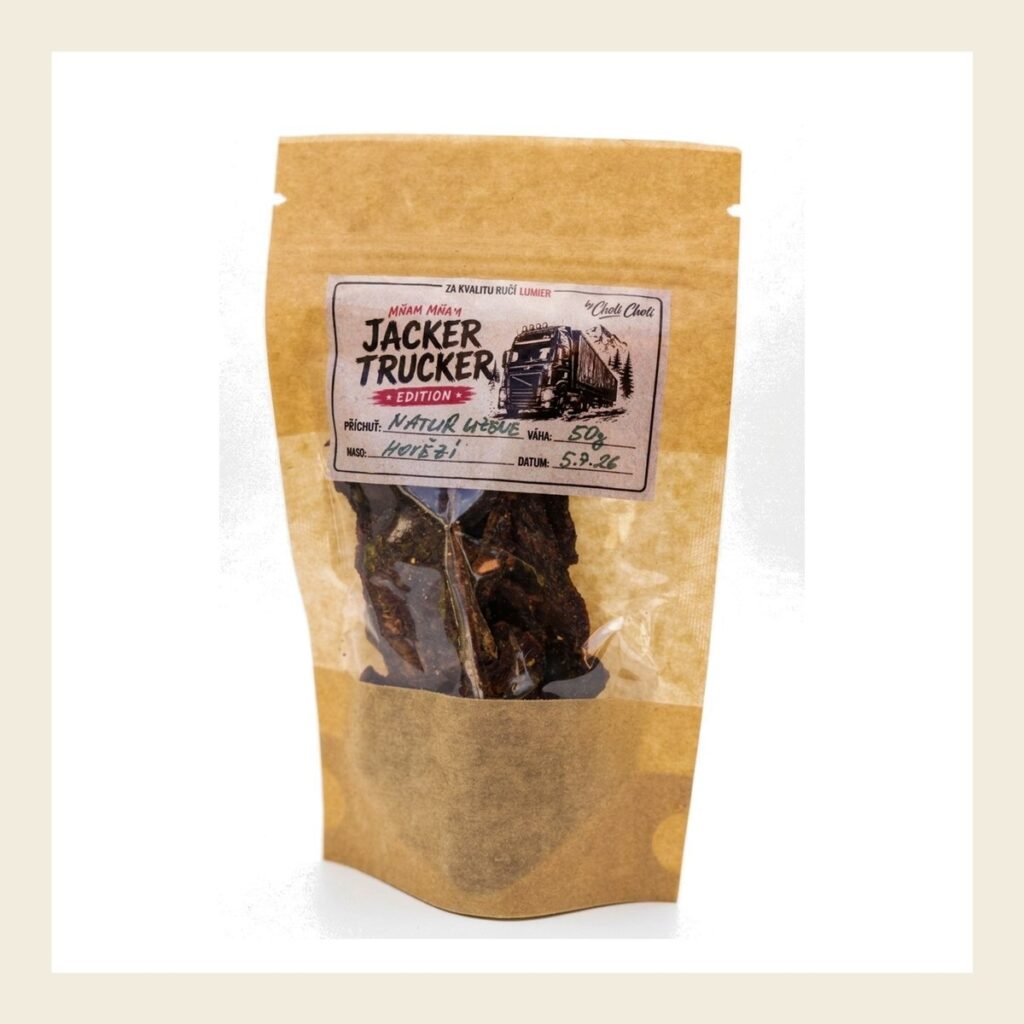 Uzené hovězí jerky Natur se solí a pepřem, edice Jacker Trucker by Choli Choli, sáček 50 g